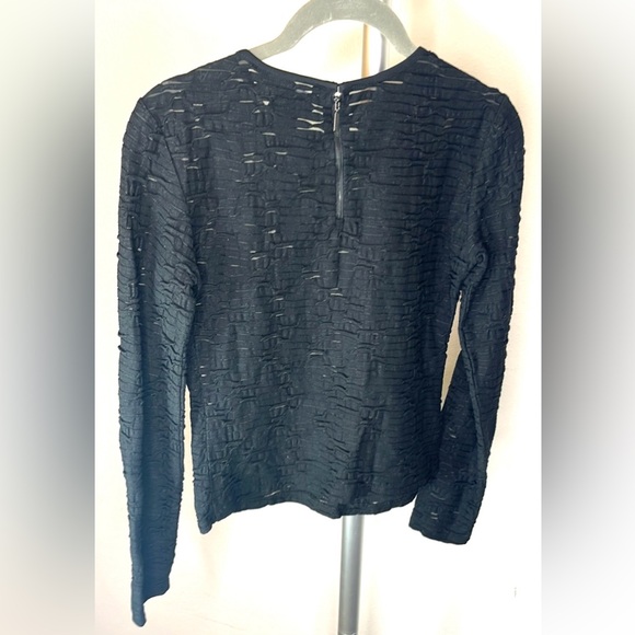 Armani Exchange XS Semi- sheer Textured Long-Sleeve Blouse Top Y2K - Picture 6 of 6